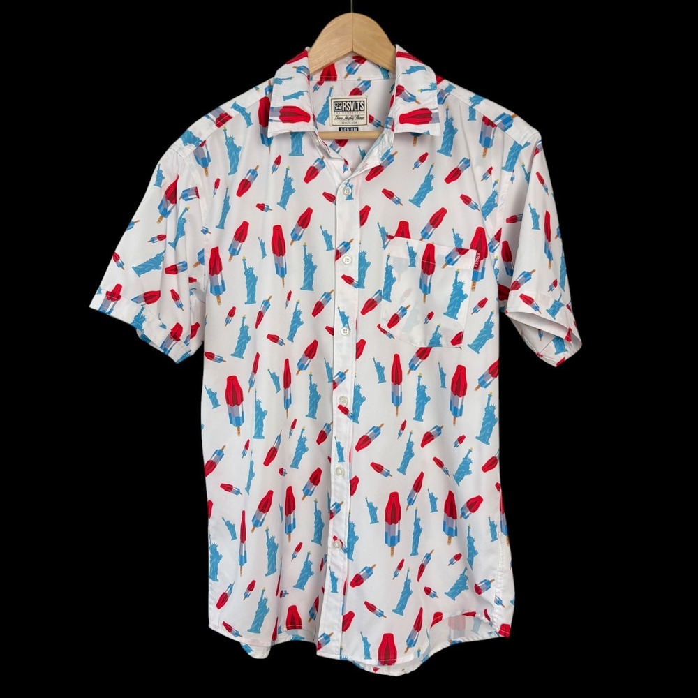 RSVLTS The Roosevelts Statue of Liberty Popsicle Kunuflex Shirt Medium White